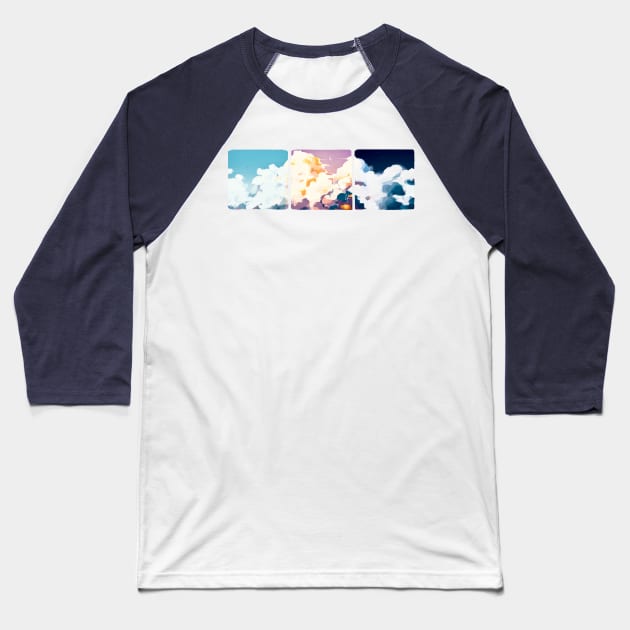 drifting clouds Baseball T-Shirt by Pixel Sushi